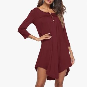 NWT Gorgeous Sarin Mathews V-Neck Casual Flared Midi Dress with 3/4 Sleeve Small